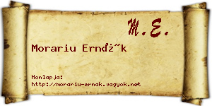 Morariu Ernák névjegykártya